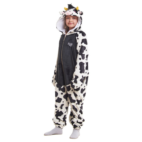 Snuggs Kids Blanket Onesie Black Cow
